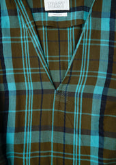 Renewed Astrid Check Seersucker Dress Size 16 (112) | Oil/Sea Green