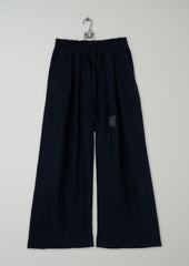 Renewed Cotton Wool Herringbone Pull on Trousers Size XS (53) | Dark Navy