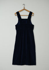 Reworn Cord Pinafore Dress Size 10 (1630) | Navy