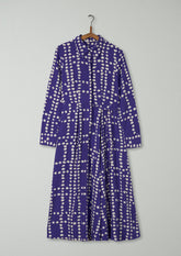 Reworn Spot Silk Dress Size 6 (1426) | Violet