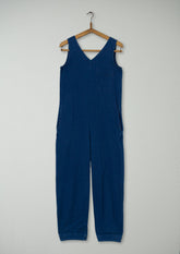 Reworn V Neck Cotton Jumpsuit Size XXS (1272) | Washed Indigo
