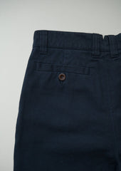 Reworn Men's Cotton Single Pleat Trousers Size S (077) | Navy