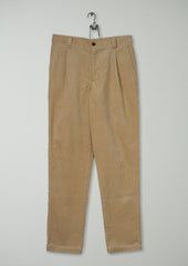 Reworn Mens Organic Cord Tapered Trousers Size 30 (075) | Taupe