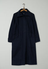 Reworn Drawstring Collar Dress Size S (1830) | Slate