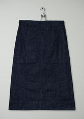 Reworn Patch Pocket Indigo Denim Skirt Size 18 (317) | Indigo