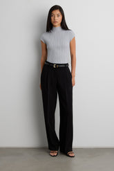 OTTOMAN RIBBED KNIT SLEEVELESS TOP