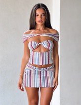 HAZE TWIST SKIRT - VARIEGATED STRIPE