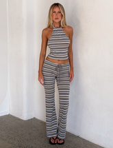 DILLON PANT - BLUE AND BROWN STRIPE