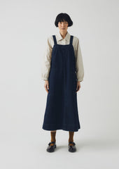 Patch Pocket Denim Dungaree Dress | Indigo