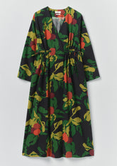 Produce Print Silk Cotton Dress | Slate