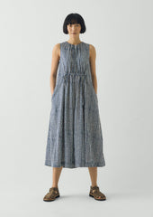 Martha Natural Dye Stripe Cotton Dress | Indigo