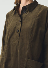 Organic Cord Tunic Dress | Tent Green