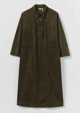 Organic Cord Tunic Dress | Tent Green
