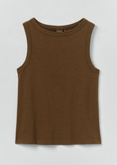 Sian Garment Dyed Organic Cotton Tank Top | Bronze Green