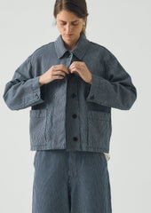 Hickory Stripe Denim Jacket | Ecru/Indigo