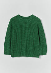 Textured Rib Linen Cotton Sweater | Viridian Green
