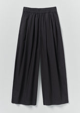Pleated Pull On Cotton Poplin Trousers | Slate