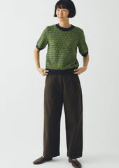 Pleat Front Garment Dyed Cotton Trousers | Black Walnut