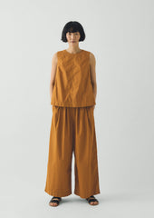 Panelled Garment Dyed Sleeveless Top | Dhal