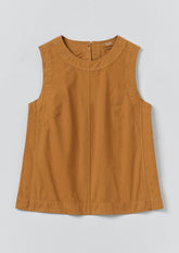 Panelled Garment Dyed Sleeveless Top | Dhal