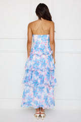 Chicago Chic Strapless Maxi Dress Blue