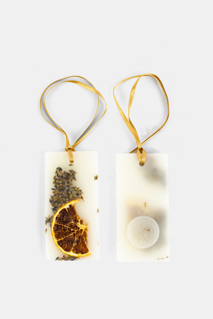 Santa Maria Novella tablettes de cire Acqua della Regina ivoire orange séchée lavande ruban doré FW26
