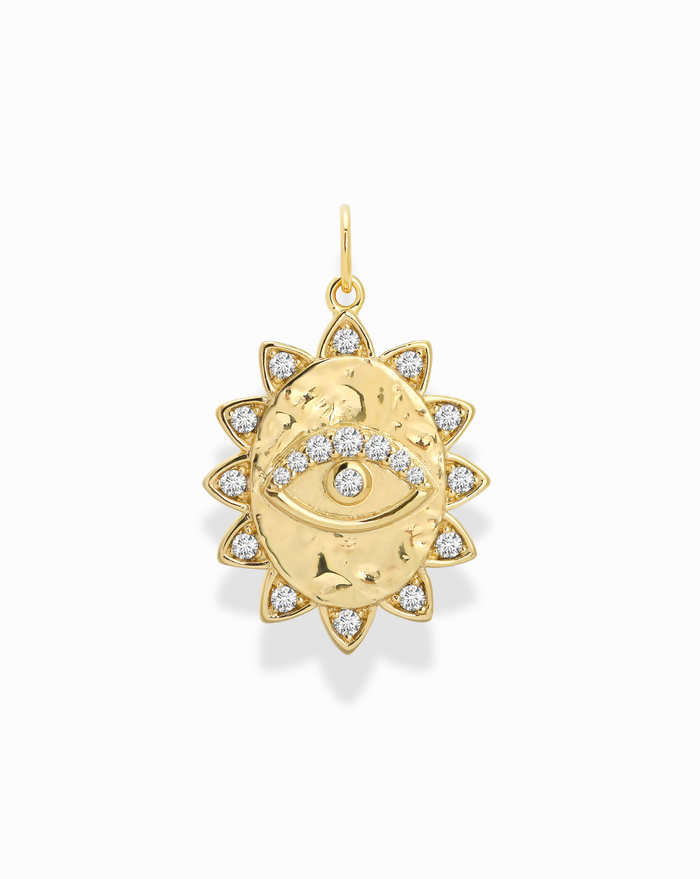 Ansel Evil Eye Medallion Charm - Mod + Jo - Jewelry built to last, advanced plating technology