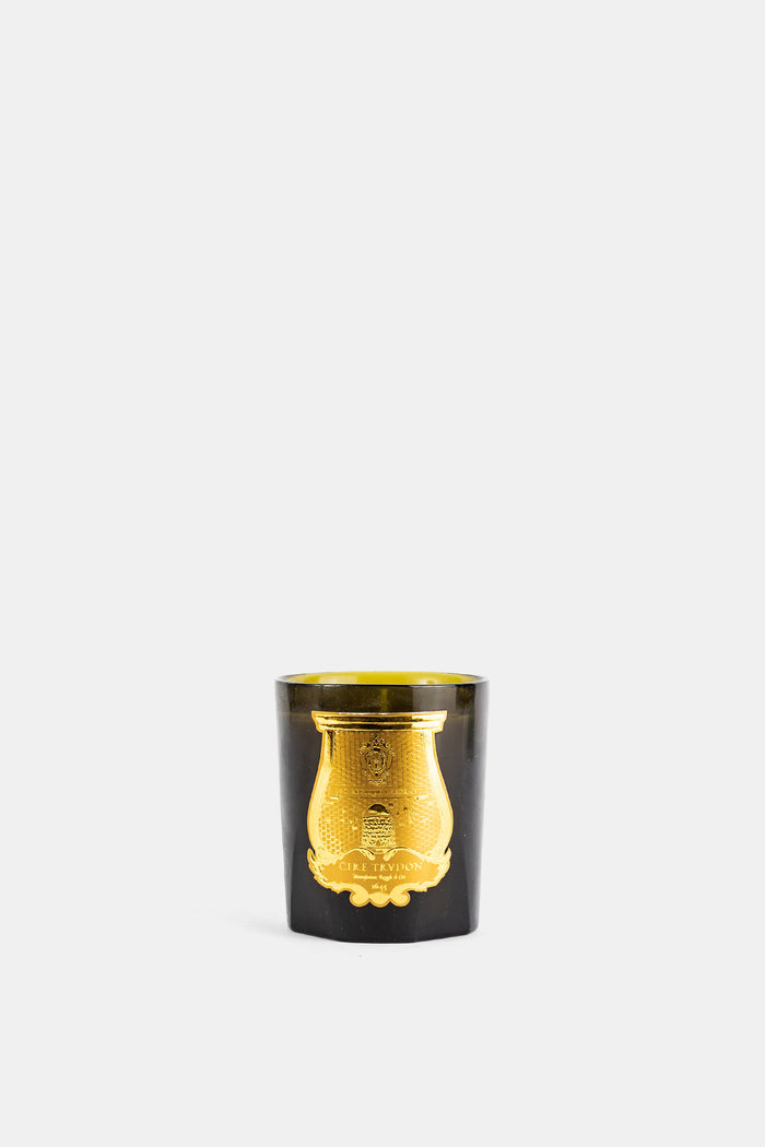Trudon bougie classique Balmoral 270g verre fumé noir médaillon doré cire verte yakusugi FW26