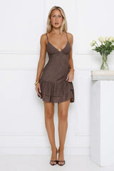 Be Seen Lovely Mini Dress Brown