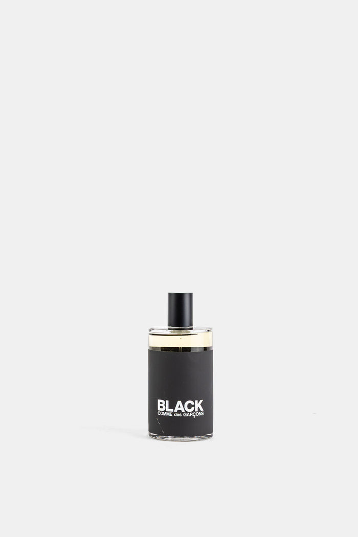 Comme des Garçons Parfums Black Eau de Toilette 100ml flacon cylindrique verre transparent étiquette noire mate