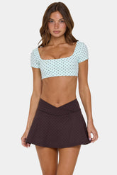 Soft Active Cap Sleeve Crop Top in Mint Chip