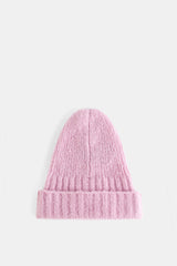 BB Wallace bonnet Shore femme texture bouclette rose pâle vue de face fond blanc FW25