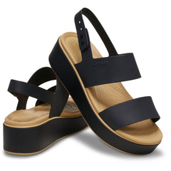 Brooklyn Matte Wrap Low Wedge - Black/Cashew
