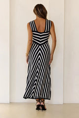 Beach Girl Knit Midi Dress Black