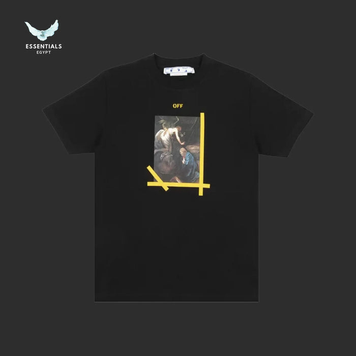 Off - White Caravaggio Print Tee – Black/White - ESSENTIALS EGYPT