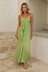Flirt With Purpose Strapless Maxi Dress Green