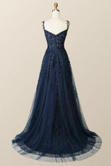 Hot Pink Lace Appliques A-line Long Formal Gown