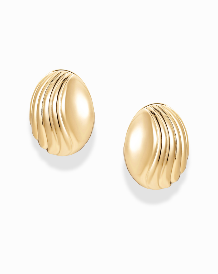 Lena Textured Dome Hoops - Mod + Jo - Jewelry built to last, advanced plating technology
