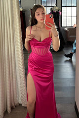 Black Mermaid Satin Long Formal Dress