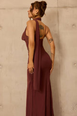 Lunaria Mesh Maxi Dress - Chocolate