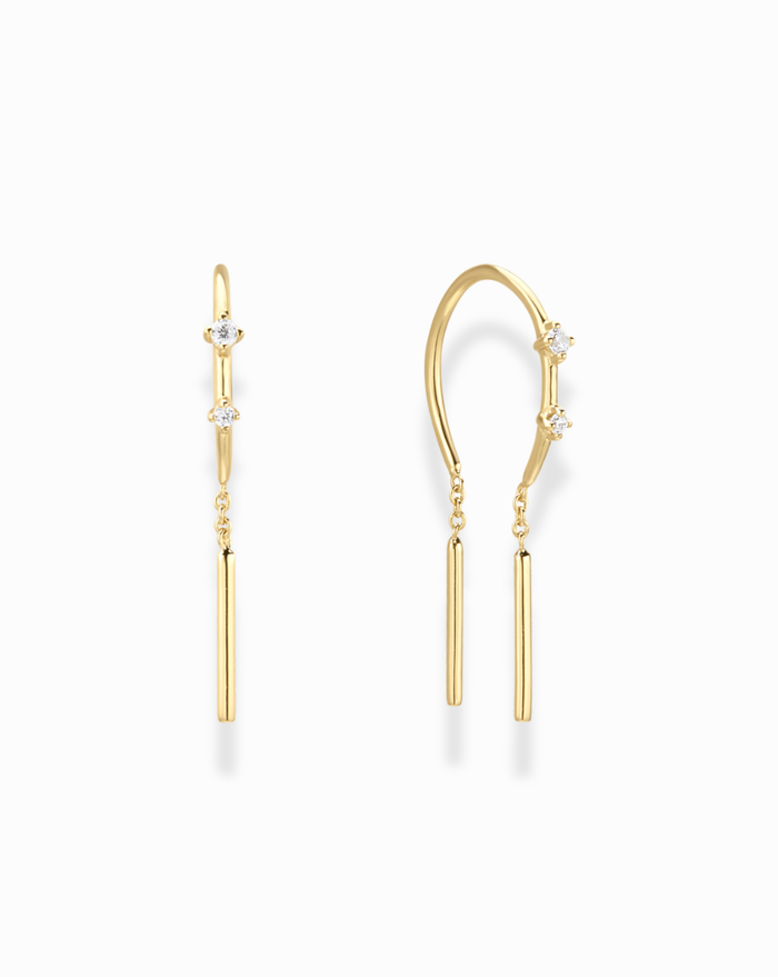 Mila Threader Huggies - Mod + Jo - Jewelry built to last, advanced plating technology