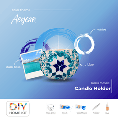 Mosaic Candle Holder DIY Home Kit "AEGEAN"