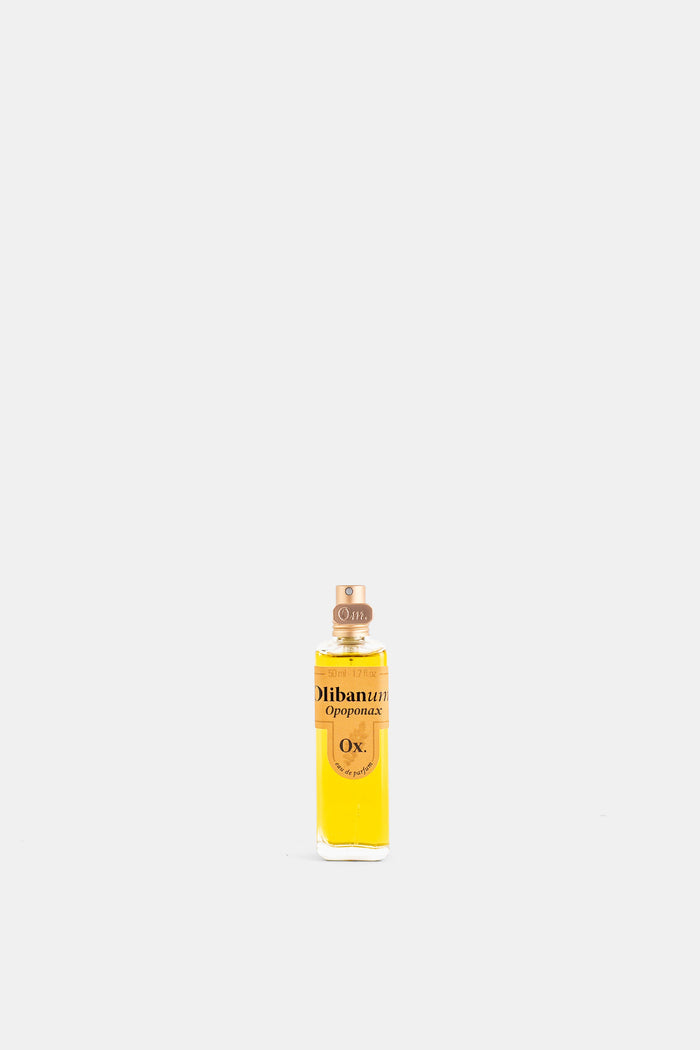Olibanum Opoponax Eau de Parfum 50ml flacon transparent liquide doré ambré notes résineuses encens