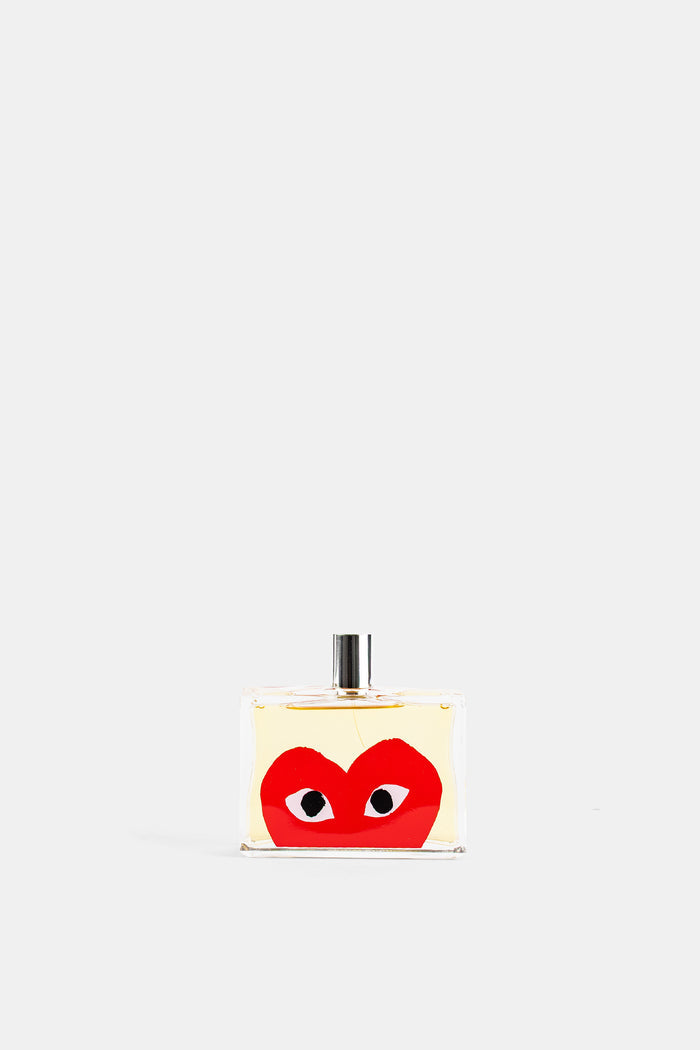 Comme des Garçons Parfums Play Red Eau de Toilette 100ml flacon transparent motif cœur rouge yeux iconique