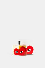 Comme des Garçons Parfums Play Red EDT 100ml avec boîte blanche et motif cœur rouge yeux noirs face avant