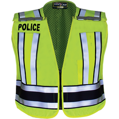 Pro Series Hi-Vis Safety Vest w/ Navy Band & POLICE Lettering - LAPD Navy | FLC-F171500P86