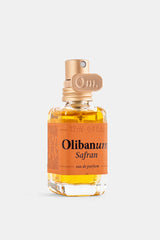Olibanum Safran parfum femme flacon carré bouchon doré rose estampillé Om étiquette orange 12ml