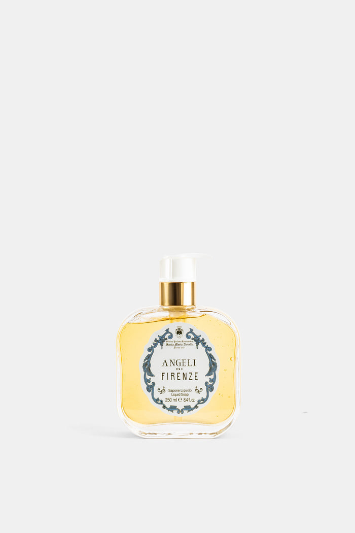 Santa Maria Novella savon liquide Angeli di Firenze 250ml flacon verre doré étiquette florentine bleue