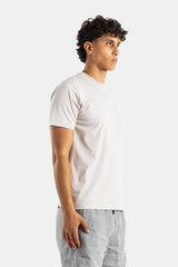 Handvaerk t-shirt coton Pima vue de profil homme couleur écume manches courtes encolure ronde SS26