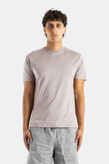 Handvaerk t-shirt col rond coton Pima gris grès coupe ajustée minimaliste homme SS26